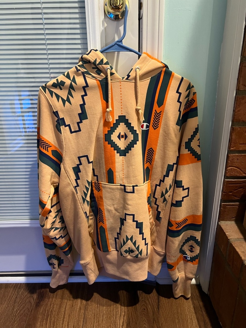 Champion Pullover Hoodie in Tan & Orange Matching set with Sweatpants